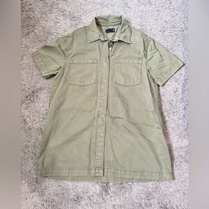 ASOS Green Denim Shirt Mini Dress